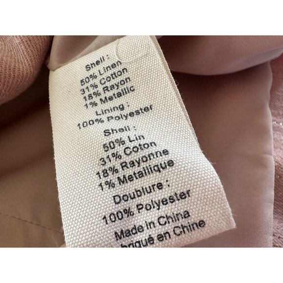 L'AGENCE Inez Cropped Blazer In Biscuit Size 10 Linen Blend Career Designer - Picture 8 of 11